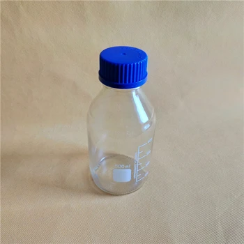 3pcs 500 ML Reagento Buteliuką,matavimo laikymo buteliuose su GL45 mėlyna varžtas-cap,skaidraus stiklo buteliukas