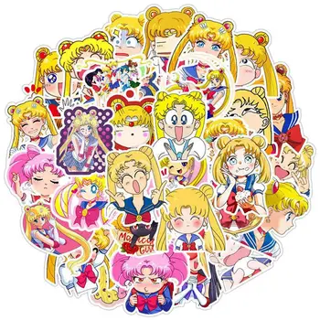 50 anime Sailor Moon grafiti lipdukai, lipdukai, automobilių lipdukai studentų raštinės reikmenys apdailos lipdukai