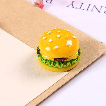 5vnt Lėlių Modeliavimas Mėsainiai Masto Hamburger Dervos Miniatiūriniai Padirbtų Maisto Priedų, Virtuvė, Gyvenamasis Kambarys Micro Kraštovaizdžio Žaisti