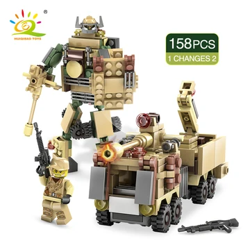 635pcs 4in1 Creative Statyba Blokai, Karinės Armijos Tankas, Sraigtasparnis Sunkvežimių Deformuojamieji Robotas Berniukas Žaislai, Dovanos Vaikams Plytos