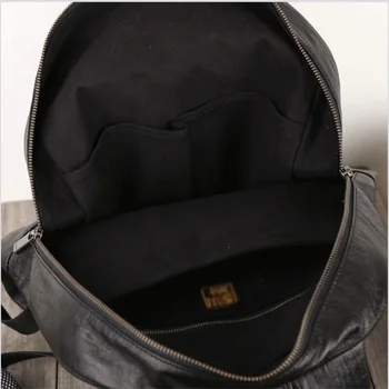 AETOO Rankų darbo galvos odos kuprinė, maži kompiuterio krepšys, odos laisvalaikio kelionės krepšys, vyriški ir moteriški krepšiai