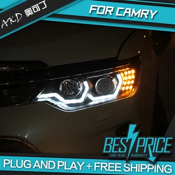 AKD Automobilių Stiliaus priekinis žibintas Toyota Camry-2017 Žibintai LED žibintus Bi-Xenon Šviesos Rūko žibintai angel eyes Auto