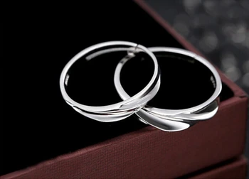 ANENJERY 925 Sterlingas Sidabro Vestuviniai Žiedai Vyrams ir Moterims Susukti Bangų Žiedai Valentino Diena pristatyti bague anillos S-R18