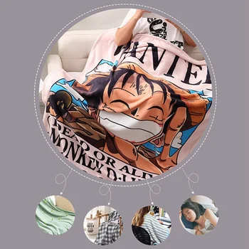 Antklodė Pasirinktinius Nuotraukų Dizainas Flanelė Vilnos Antklodė Anime One Piece Spausdinti Sofa Šilta Lova Mesti Antklodę Suaugusiųjų Antklodė