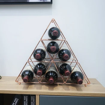 Aukso Metalo Vyninės Piramidės Brendžio Raudonųjų Vynuogių Degtinės Butelį Stendas Nuimamas Alaus Laikymo Turėtojas Virtuvės Lentynos Organizatorius