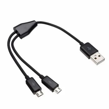 Aukštos Kokybės Juoda Balta Moterų Splitter Kabelis USB 2.0 Dual 2 Micro USB 2.0 Duomenų Įkroviklio Kabelį 1M/3FT/0,2 M/0.65 FT