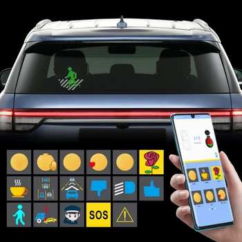 Automobilių Auto Smart APP Kontrolės Bluetooth 5.0 Raiškos Ekranas RGB LED Lempos, LED Ekranas, Lempos Automobilio Multimedijos Grotuvas Automobilio LED Ekranas