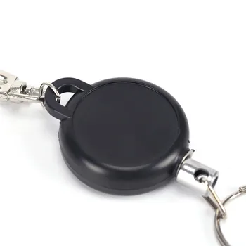 Bagažo Keychain 60cm Ženklelis Ritės Ištraukiama Atatranka Slidžių ID Kortelės Turėtojas Raktų Žiedas Key Chain Plieno lynų