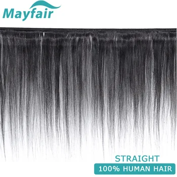 Brazilijos Tiesiai 4 Ryšulius Su Uždarymo Mayfair Žmogaus Plaukų Pynimas Ryšulių Šveicarijos 4x4 Nėriniai Ne Remy Plaukų