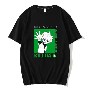 Derliaus Hunter X Hunter Marškinėlius Trumpas Rankovėmis Medvilnė Tee Vyrų Vasaros Killua Zoldyck T-shirt, Anime, Manga, Japonija Medžiotojų Hxh Marškinėliai