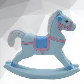 Derva Žirgo Figūrėlė Dažytos Animacinių filmų Rocking Horse dekoratyvinės detalės dėl Tortas Dekoro(Pink)