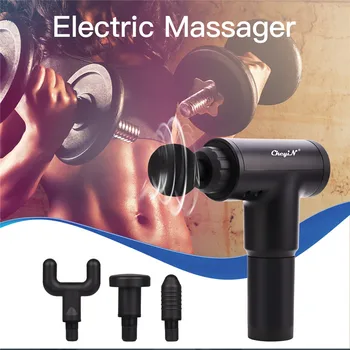 Didelės Galios raumenų masažas ginklą Didelės Spartos Vibraciją Massager Kūno Poilsis Lieknėjimo Formuojant Skausmo, 4 Vadovai 2100-3600r/min