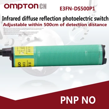 E3FN-DS500P1 PNP, NE Infraraudonųjų spindulių difuzinis atspindys linijiniai jungiklis Išėjimo srovė 300mA max