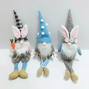 Easter Bunny Rabbit Gnome Velykų Pliušinis Nykštukas Namų Dekoracijos Vaikams, Žaislai 62KD