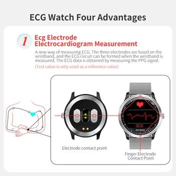 EKG PPG smart žiūrėti su electrocardiograph ekg ekranas ekg holter širdies ritmo monitorius kraujo spaudimas smartwatch