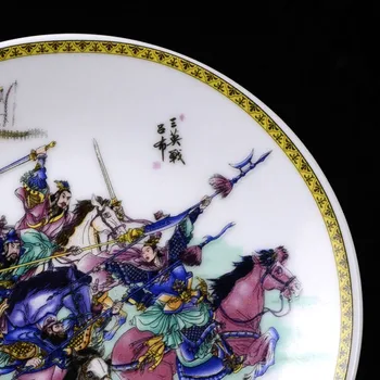 Elaborado chino clásico Placa de kinija pintada a mano Antigva Kinija guerra con QianLong Ženklas
