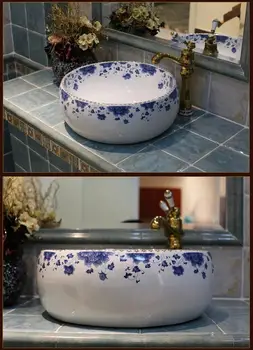 Europoje Vintage Stiliaus Lavobo Keramikos Skalbimo Baseino Skaitiklis viršuje, Vonios Kriaukle spalvos vonios kriaukle