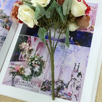 Flone Europos Dirbtinių Rožių Gėlių Modeliavimas Rožių Puokštė Netikrą Šilko Gėlių, Vestuvių Šalies Namų Dekoravimo Meno Gėlių