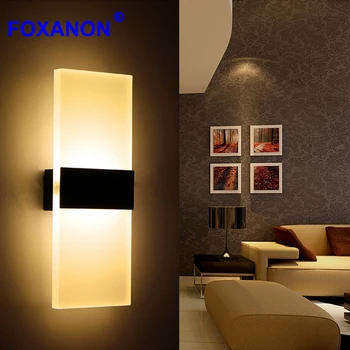 Foxanon LED Sconce Sienos Žibintai Akrilo Lempos Lamparas De Sumalti, Miegamojo Laiptų Koridorius Namų dekoro Modernus Patalpų Apšvietimas