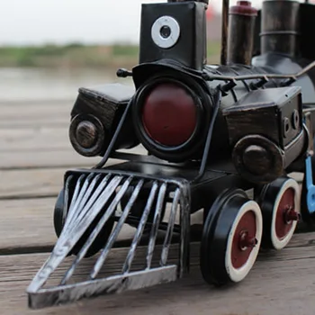 Geležies Garo Traukinio Galvos Modelį, Nostalgiškas Miniatiūriniai Ornamentu Geležies Amatų Antikvariniai Metalo Lokomotyvą Traukinys Namų Dekoro Statula Amatų