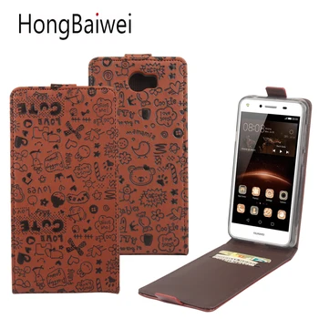 HongBaiwei Padengti Atveju, Huawei Y5 II Atveju Mielas Flip Prabangios Odos Piniginės 