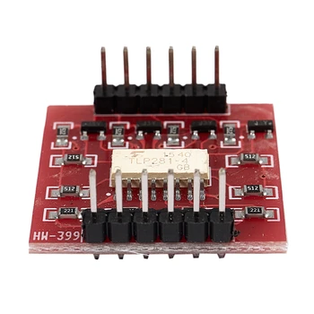 HW-399 4-kanalų Optocoupler Izoliacija Modulio Arduino aukšto ir žemo lygio plėtros valdybos elektroniniai blokai Raudona