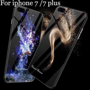 Iphone 7 padengti mados grūdintas stiklas shell iphone7 galinį dangtelį atveju iphone septynių telefono 