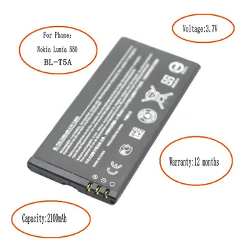 ISkyamS 2x 2100mAh Pakeitimo Li-ion BL-T5A baterija +Universalus Įkroviklis Nokia Lumia 550 bl-t5a 3.7 V