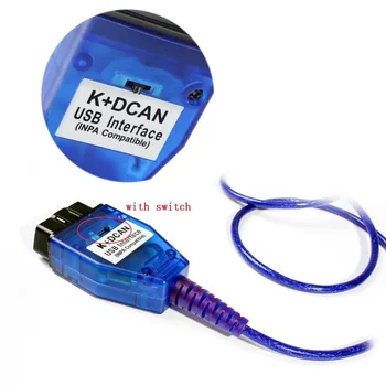 K+DCAN USB Sąsaja FT232RL Mikroschema b-w OBD Skaitytuvas GALI Nuskaityti Diagnostikos Kabelis Įjungtas UK INPA DIS VPAS NCS Kodavimo