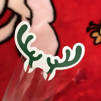Kalėdų Elnių Galvos Taurės Kortelės Santa Claus Įvairių Klasikinis Stilius Elnių Galvos Raudonojo Vyno Stiklo Apdaila Kortelės Sniego