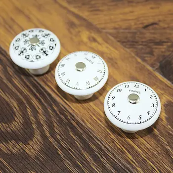 Keramikos Vieną Skylę, Baldų Rankenos Skaitmeninis Laikrodis Europos Modelio Retro Kabineto Durų Stalčių Mygtuką Tvarkyti Namų Tobulinimo Har