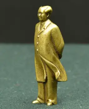 Kinija Gryno žalvario Puikus lyderis Mao dzedunas mažas Statula