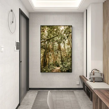 Kraštovaizdžio aliejaus tapybai sielovados vėjo kalnų miškų meno drobė, tapyba kambarį koridoriaus office home sienų apdaila