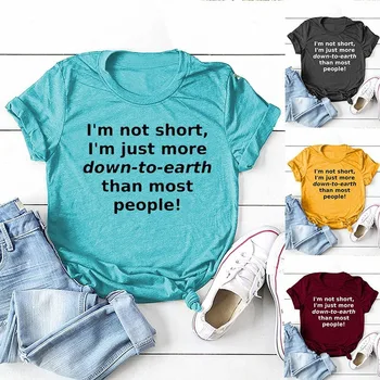 Laiško Spausdinimas marškinėliai Moterims Vasaros Drabužių Viršūnes Mergaitėms 