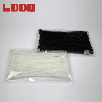 LDDQ 200pcs Aukštos Kokybės Nacionalinį Standartą, Savaiminio fiksavimo Nailono Plastiko laikiklis Dirželiams 4*200 mm Vielos Zip Kaklaraištis Plotis 2,8 mm Black & White