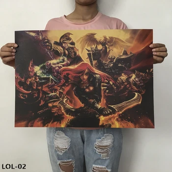 League of Legends plakatas internetinis žaidimas retro plakato kraftpopieris plakatas bendrabutyje Interneto kavinė dekoratyvinis dažymas core L-01