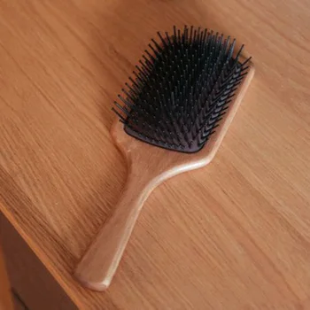 Masažas Šukos Paddle Brush Antistatikas Combanti-static Natūralus Medinis Masažo Hairbrush Šukos Galvos odą Įtrinkite Šampūną Šepetys