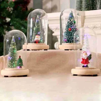 Mediniai Stiklo danga Kalėdų Eglučių Papuošalai Spindinčią Kalėdų Eglučių Papuošalai Mini Paty Kalėdų Namuose Kalėdinė Dekoracija L9A0