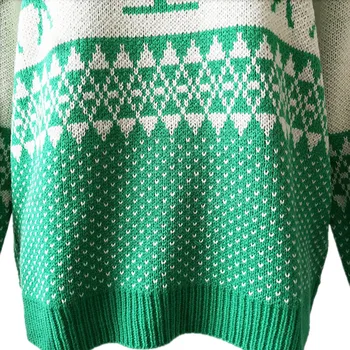 Moterų Elnių Kalėdų Eglutė Megztinis Kitted Cardigan 2018 M. Žiemos Moterų Traukti ilgomis Rankovėmis, kalėdos, naujieji Metai megztiniai Megztinis