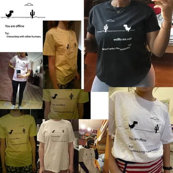Moterų Moterų marškinėliai Vasaros Dinozaurų Spausdinti Marškinėlius Harajuku Kpop Viršuje T-Shirt, Derliaus Atsitiktinis Marškinėlius trumpomis Rankovėmis Moterų Drabužiai