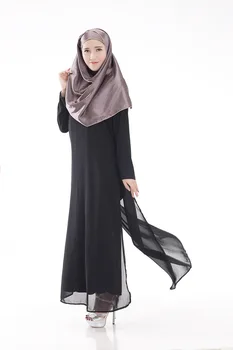 Naujas Musulmonų Drabužiai Islamo Ilgą Šifono Suknelę Ilgomis Rankovėmis Drabužius Malaizija Indonezija Fashiob Drabužių Abaja 5 Spalvų