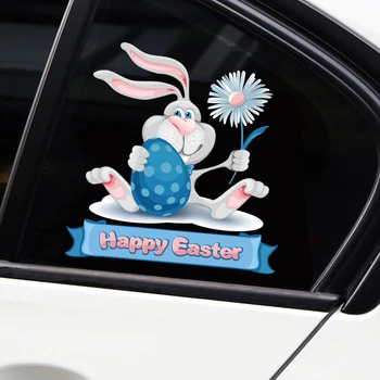 Naujas Nuimamas & Daugkartinio naudojimo Lipdukai Automobilių Easter Bunny Namų, Automobilių Lipdukai ir Lipdukus Auto Gaminiai Kūno Lango Durų Lipdukai