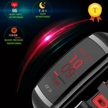 Naujausias raudona smart bracelect spalvotas ekranas apyrankė verslo moterų fitneso IP67 atsparus Vandeniui smart juosta Širdies ritmo Monitorius smartband