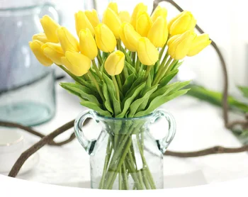 Nemokamas pristatymas 30PCS/DAUG pu mini tulip gėlių nekilnojamojo touch vestuvių gėlės, dirbtinių gėlių šilko gėlių namų puošybai viešbutis šalis