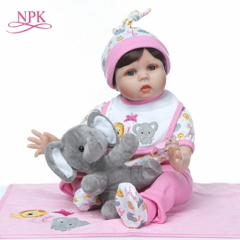 NPK Reborn Baby Tikroviška 55cm Mergina Mielas dramblys žaislas Kalėdų Dovana Pliušiniai Žaislai Vaikams Partneris Babe Bonecas atgimsta