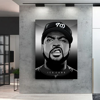 NWA Hip-Hop Muzikos Reperis Žvaigždžių Ice Cube Drobės Plakatai ir Spausdina Reperis Žvaigždžių Tapyba ant Sienos Menas Nuotraukas, Namų Dekoro