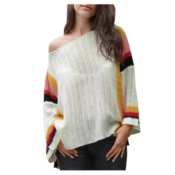 Paprasta Kratinys apvalios kaklo megztiniai moterų Atsitiktinis ilgomis rankovėmis korėjos megztinis megztinis Moterims streetwear ponios megztinis@8
