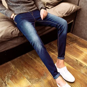 Pavasarį, rudenį 2020 Mados Slim džinsai vyrų paauglių mažų kojų kaubojus vyrų ruožas atsitiktinis ilgas kelnes darbo kelnės dėvėti, atsparus