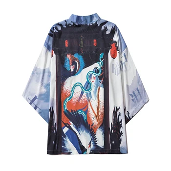 Pavasarį, Vasarą Animacinių Filmų Mėgėjams Spausdinti Kimono Megztinis Vyrams Japonijos Obi Vyrų Yukata Haori Samurajus Tradicinius Japonijos Drabužius