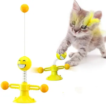 Pavasarį vyras verpimo žaislas katė žaislas ratas, pet žaislas funny cat stick pet švietimo žaislas augintiniui badmintono žaislas augintiniui pavasario žaislas katė žaislas
